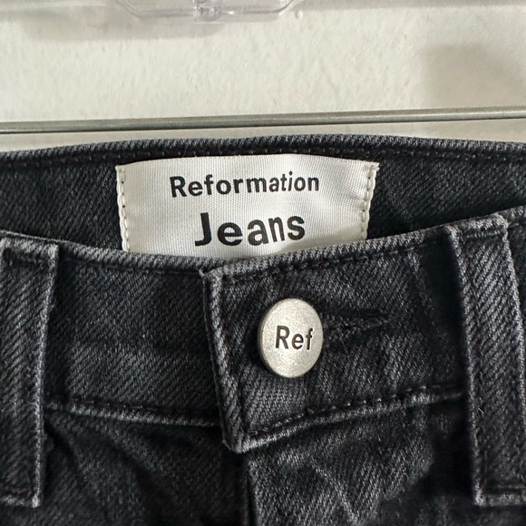 Reformation Jeans Denim Black Cindy Bootleg Jean in Erie Wash size 24 EUC - Picture 6 of 10
